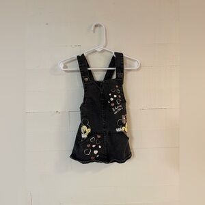 Disney Minnie & Mickey Mouse Baby Denim Jumper Dress Hearts | 18M